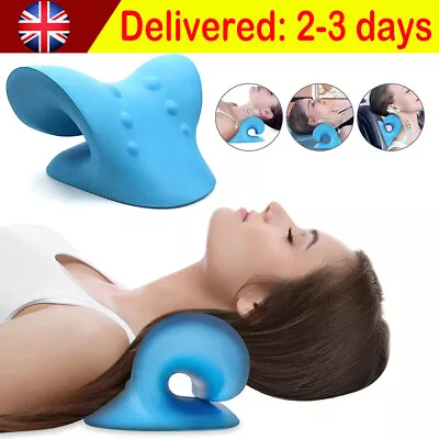 Neck Stretcher Relaxer Pillow For Shoulder Pain Relief Cervical Traction Device • £9.89