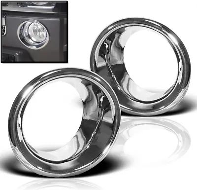 06-10 Hummer H3 Bumper Driving Fog Light Lamp Trims Bezel Cover Ring Chrome Pair • $47.95