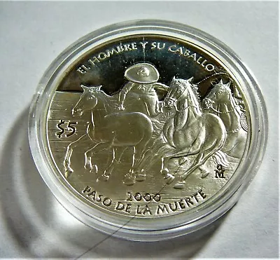 2000 Mexico SILVER 5 PESOS GEM PROOF S5P COWBOY Hombre Y Caballo Paso Muerte • $250