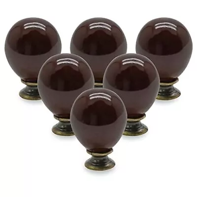  12pcs Brown Egg Knobs Ceramic Cabinet Knobs Vintage Drawer Knobs Egg Shaped  • $8.21