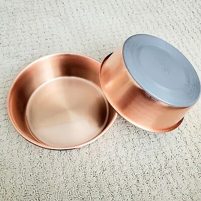 NWT BOOTS & BARKLEY 2 Copper Tone Dog Pet Bowls Dish 1.5 QT - 6 Cups Target Boho • $16.95