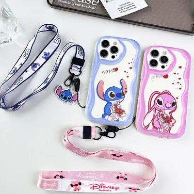 For IPhone Samsung Xiaomi Case Hot 2D Cute Cream Cartoon +Neck Strap Phone Cover • £3.59