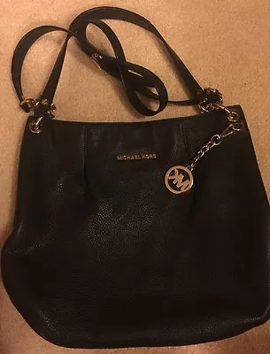 Michael Kors Fulton Leather Medium Shoulder Tote Bag - Black • $149.99