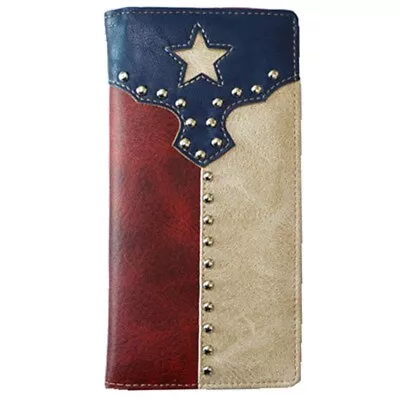 Texas Men's Leather Check Book Wallet Western Cowboys Fashion Art Brand New • $29.95