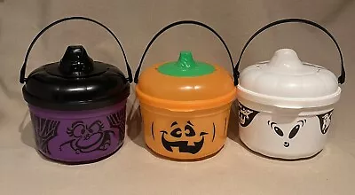 1994 Vintage McDonald's Halloween Boo Buckets Lot Of 3 Ghost Witch Pumpkin • $47