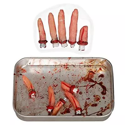 5 X Severed Amputated Bloody Fingers Halloween Fancy Dress Accessory • £3.99