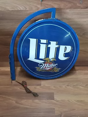 Miller Lite Beer Lighted Beer Sign Double Sided Pub Style  21 ×21  Works Great • $128.25