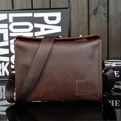 Men's Briefcase Casual Business Shoulder Bag Leather Messenger Satchel Bag • $23.39