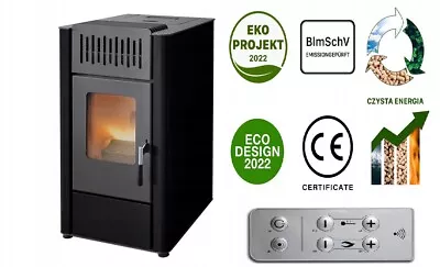 Pellet Burner Biomass Stove 8kw Eco Heating Eco Design 2022 Remote Controlled • £1599