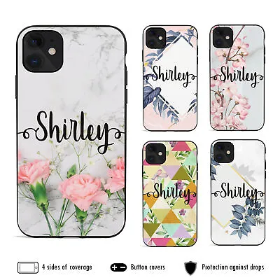 $13.99 • Buy For IPhone 12 Pro Max 11 XS XR Plus Shockproof Case Marble 12 Personalised Name