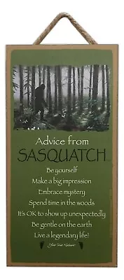 ADVICE FROM SASQUATCH Primitive Wood Hanging Plaque 5  X 10  • $12.99