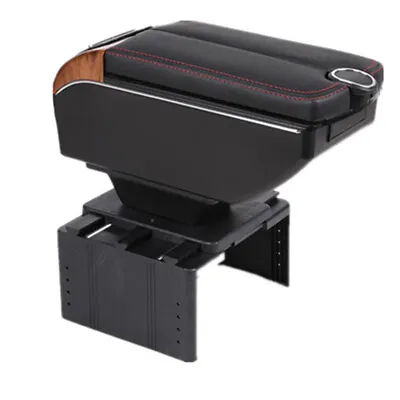$89.99 • Buy 7USB Dual Opening Center Console Armrest PU Box Car Storage Cup Holder US Stock