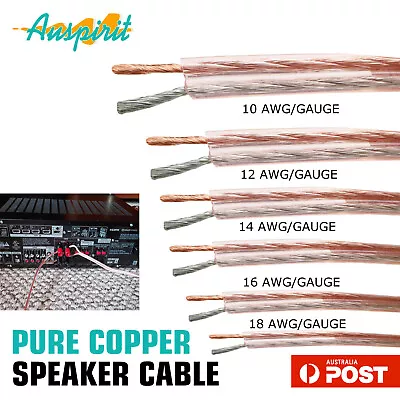 Speaker Wire 10 12 14 16 18AWG Car Audio Home Sound PVC Insulation 2 Core Cable • $24.17