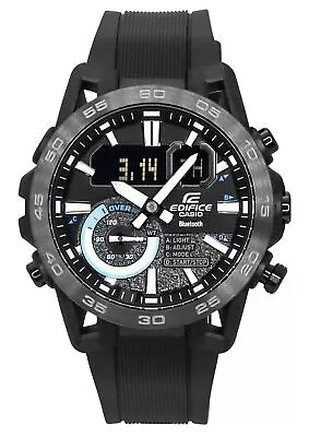 Casio Edifice Black Dial Sports Quartz 100M Men's Watch ECB-40PB-1A • $214.19