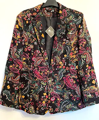 Zaful Funky Jacket Forever Young  Multicolour Paisley Pattern Size Medium NWT • £9.99