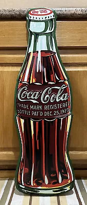 Coca Cola Metal Sign 35” Coke Bottle Garage Gas Oil Vintage Style Wall Decor • $56