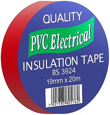 Ultratape PVC Insulation Tape 19mm X 20m Red High-Quality Electrical Wire Wrap • £5.01