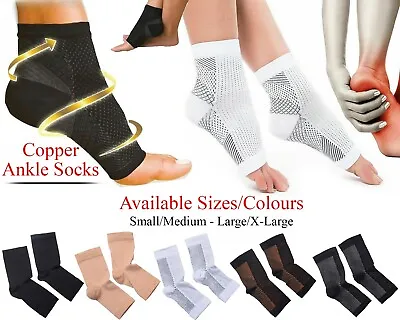 £3.89 • Buy Copper Infused Compression Socks Planter Fasciitis Ankle Support Pain Relief