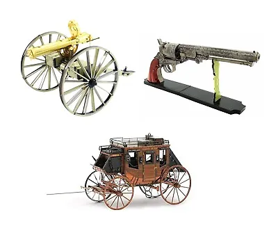 Wild West Metal Model Kits Gatling Carriage Revolver 3D Sheet Metal Hobby Gift • £16.75