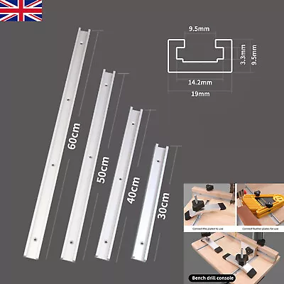 300mm-600mm Aluminum T Track Slot Miter Table Saw Scaled Woodworking Gauge Tool • £7.88