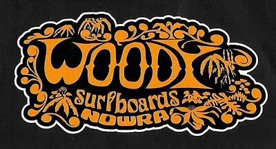  WOODY SURFBOARDS  VINTAGE / RETRO Sticker Decal 1960s LONGBOARD SURFER SURF • $2.57