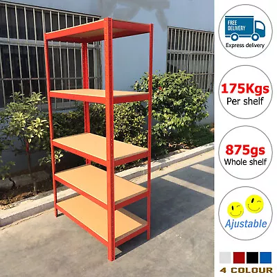 Rack Shelving 5 Tier Metal Garage Racking Storage 180x90x40cm / 150x70x30cm • £23.40