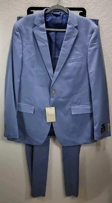 JOE By Joseph Abboud Light Blue Formal Suit Blazer 46L Pants Raw Hem 40L NWT • $76.49