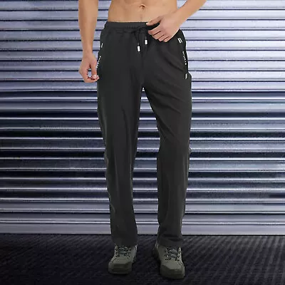 Men's Sweatpants Jogging Pants Casual Pants Pockets With Zipper Gym Pants Straig • $15.95