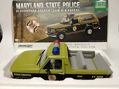 Greenlight Ford BRONCO State Trooper Maryland State Police 1996 1/18 19113 • $92.92