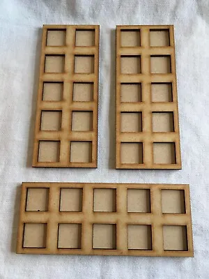 3x 20mm Square 5x2 Laser Cut  Movement Tray Infantry Base Skirmish Warhammer • £4.49