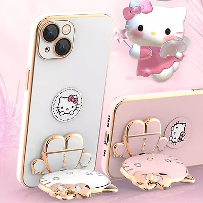 $13.24 • Buy Kitty Cat Stand Mirror Case Camera Lens For IPhone 14 Pro Max 13 12 11 XS XR 87+