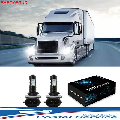 2x LED Fog Light Lamp Conversion Kit Bulbs For 2003 To 2017 Models For Volvo VNL • $17.93