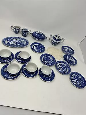 Vintage Blue Willow Miniature Tea Set Made In Occupied Japan. See Pics For Chip • $74.86