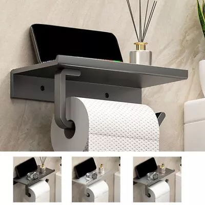 Space Aluminum Toilet Paper Shelf With Tray Wall Mounted Paper Roll Holder • $15.50