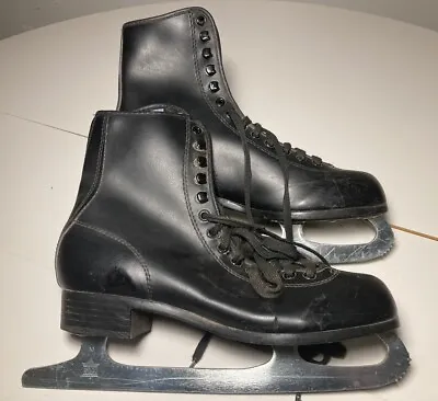 Vintage SLM Black Color Women’s Ice Skates - Sz: 7 • $17.49