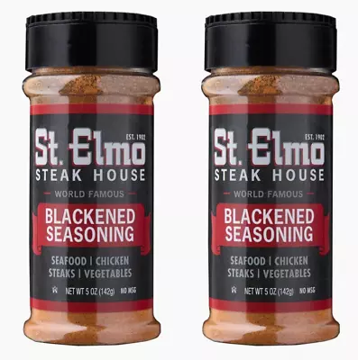 St. Elmo World Famous Steak House Blackened Seasoning  2-Pack 5.0 Oz. Bottles • $28.95