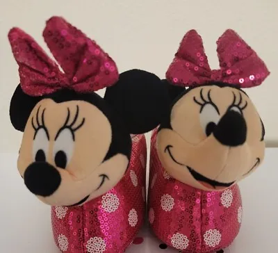 Toddler Girls Slippers Minnie Mouse Plush Head~Size 11-12 • $10.32