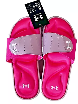 NWT Under Armour Women's Sandals UA Ignite IX Slides Athletic Flip Flop Pink 8 M • $15