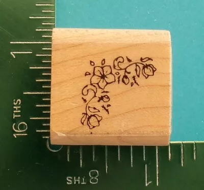 MORNING GLORY FLOWER CORNER Rubber Stamp • $2.76