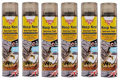 Zero In Wasp Nest Killer Destroyer Spray Foam Fly Wasps Nest Killer Spray 300ml • £11.99