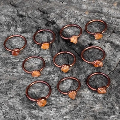 $19.44 • Buy Citrine Gemstone Handmade Jewelry Copper Gift For Sister Vintage Ring Size All