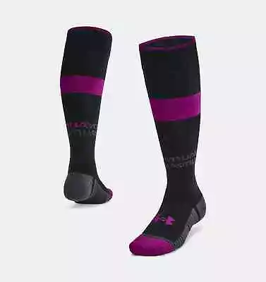 Under Armour UA High Rise Cushioned Over The Calf Socks Black Purple A7115C1 • $14.97