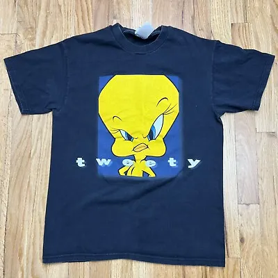 Vintage Tweety Bird Warner Bros Studio 1999 T Shirt Black Sz M Looney Tunes  • $25