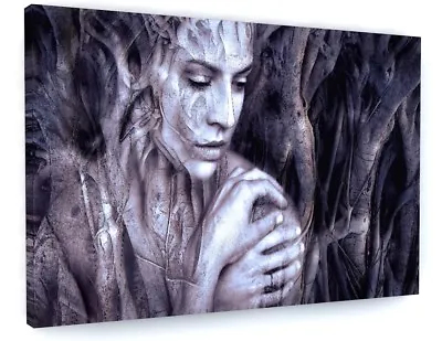 Stunning Abstract Woodland Tree Woman Canvas Picture Print  • £27.50