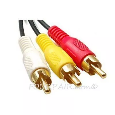 6ft 3-RCA Red White Yellow Composite Stereo Audio Video AV Cable Cord VCR DVD • $5.49