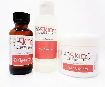 50% Glycolic Acid Peel Kit ~Skin Obsession~ Reduces Scarring Age Spots & Acne • $46.99