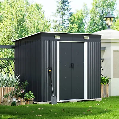 Large Shed 4x6ft 4x8ft Tool Cabinet Garden Shed House Pent Roof Outdoor & Base • £205.95