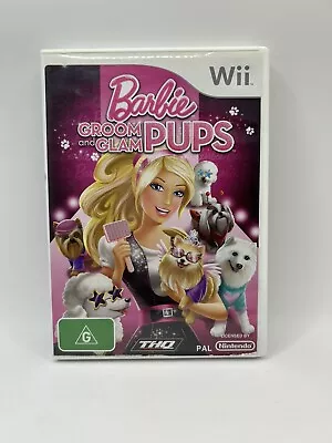 Nintendo Wii Barbie Groom & Glam Pups Game Complete Kids G 2010 Aus Pal Retired • $9.50