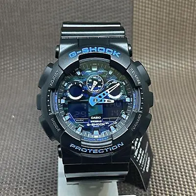 Casio G-Shock GA-100CB-1A Blue Tone Camouflage Face Analog Digital Men's Watch • $191.40
