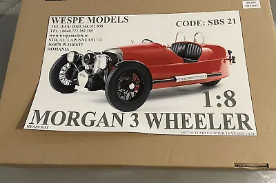 £100 • Buy KIT 1:8 MORGAN 3-WHEELER By WESPE MODELS Resin Kit Sport Car SBS21